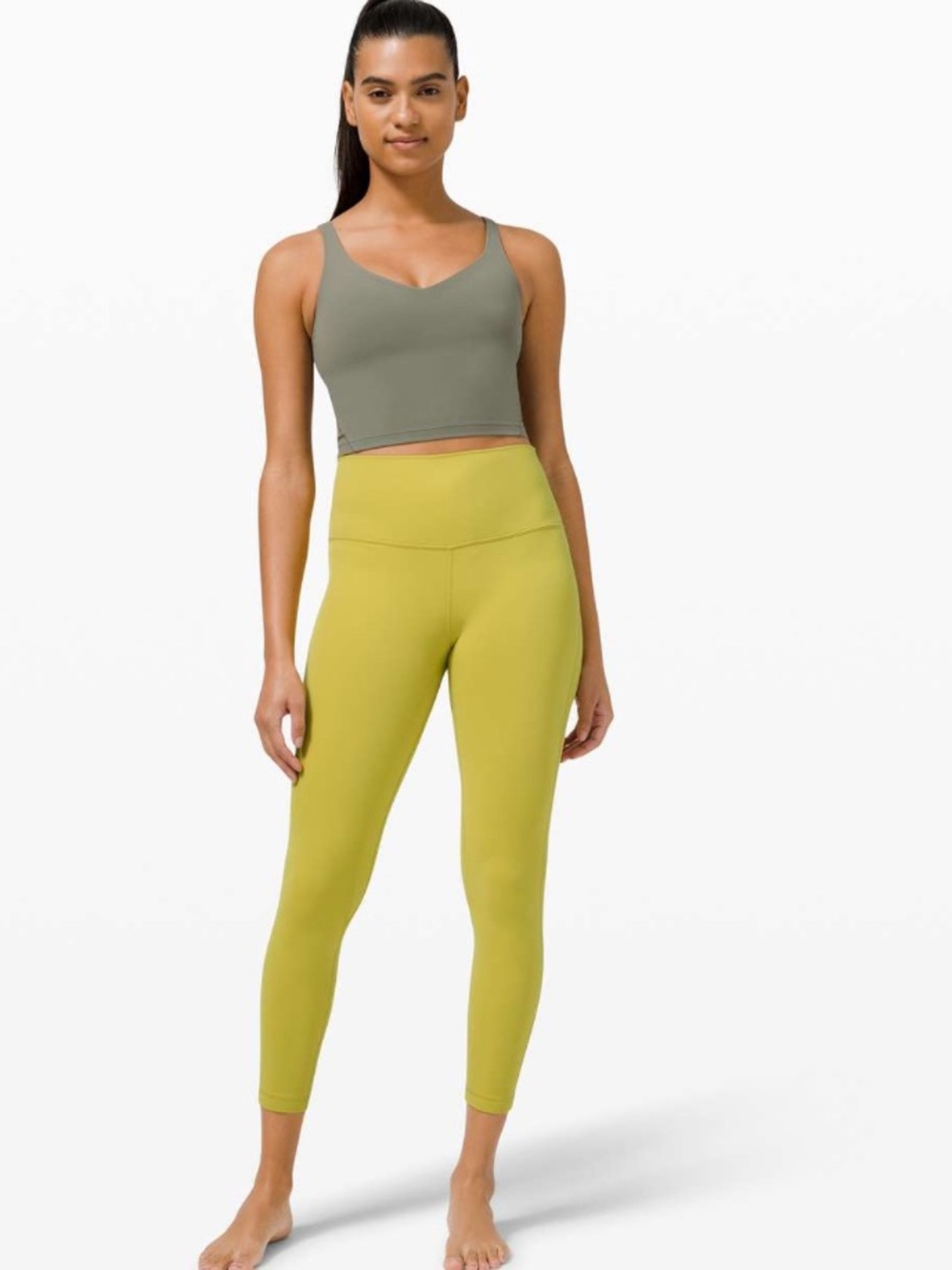 Lululemon High Rise Align Pant 25" in Yellow Pear